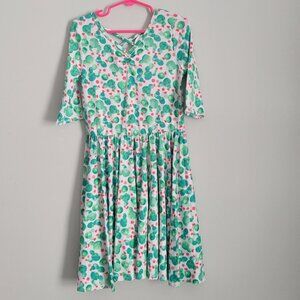 Dot Dot Smile Dress Girl's 7 Youth Green Cactus Blossom Twirl Ballerina NWT